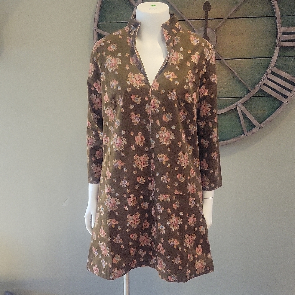 Tuckernuck Clifton Brown Crduroy Dress In Hazel Bouquet